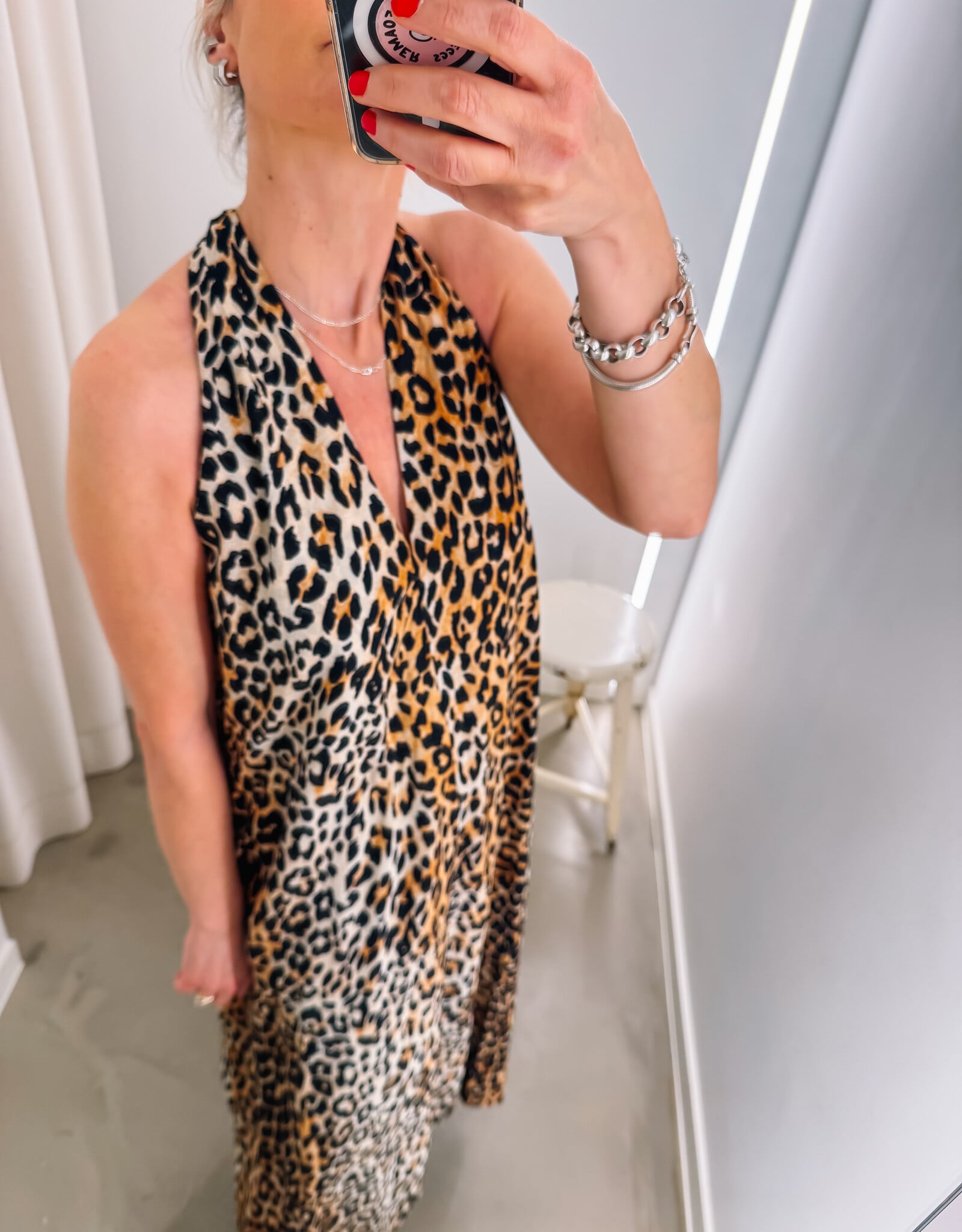 Withblack Jurk Midi 'Amina Talia' - Leo Print - Withblack