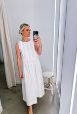 The Tiny Big Sister Jurk Frills 'Low Back' - White - The Tiny Big Sister