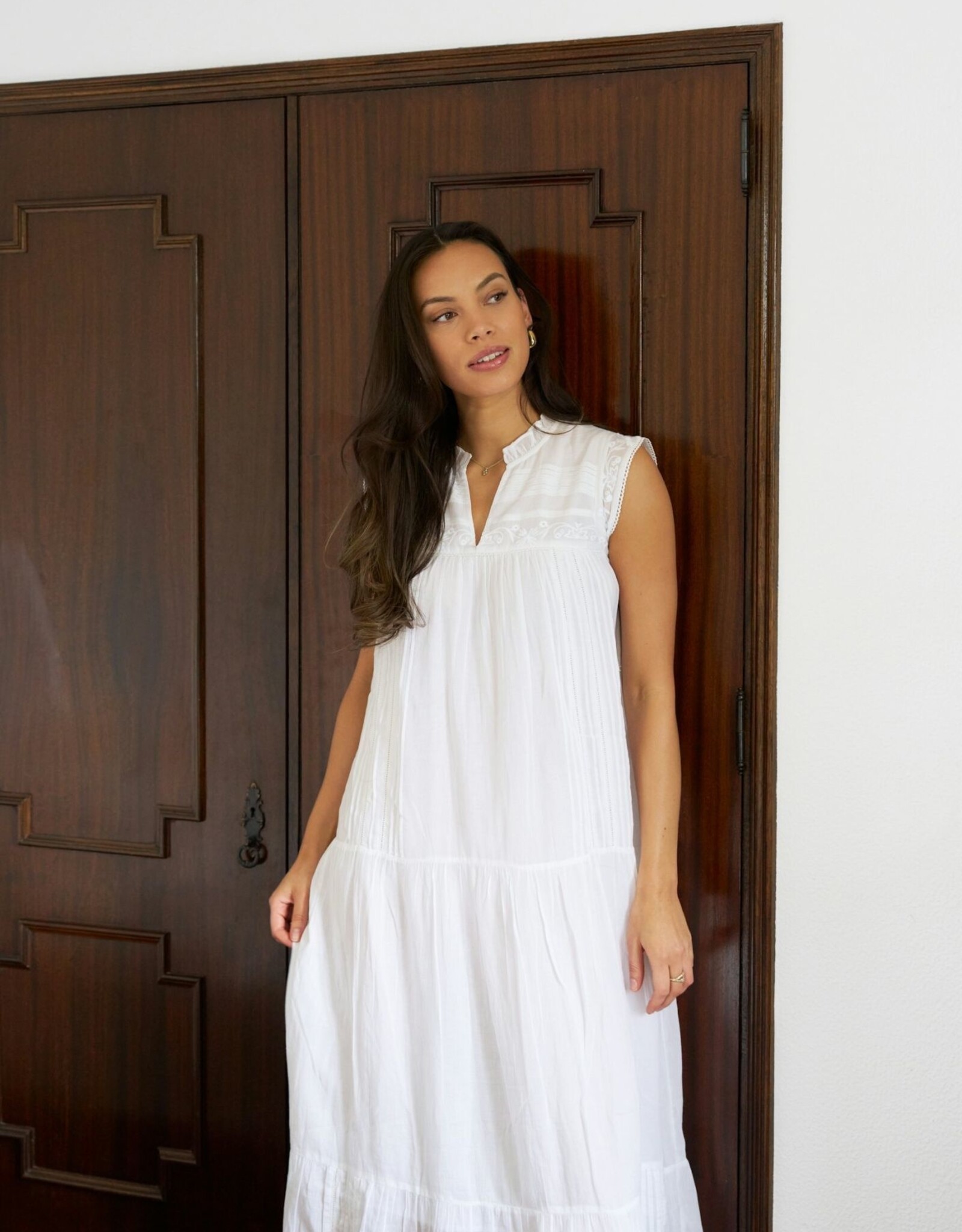Jurk Voile 'Veana' - White - Neo Noir