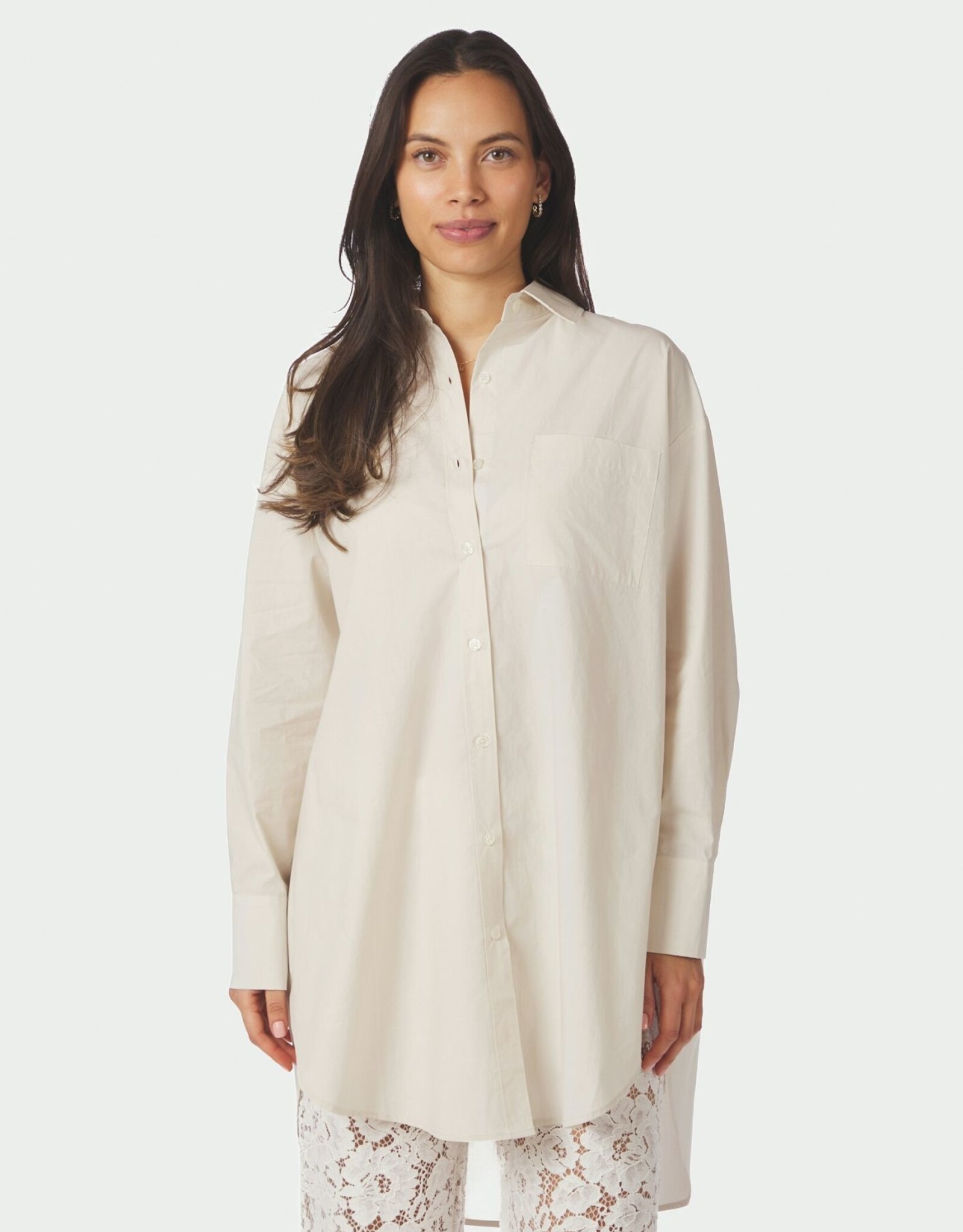Hemd Poplin 'Halina' - Ivory - Neo Noir