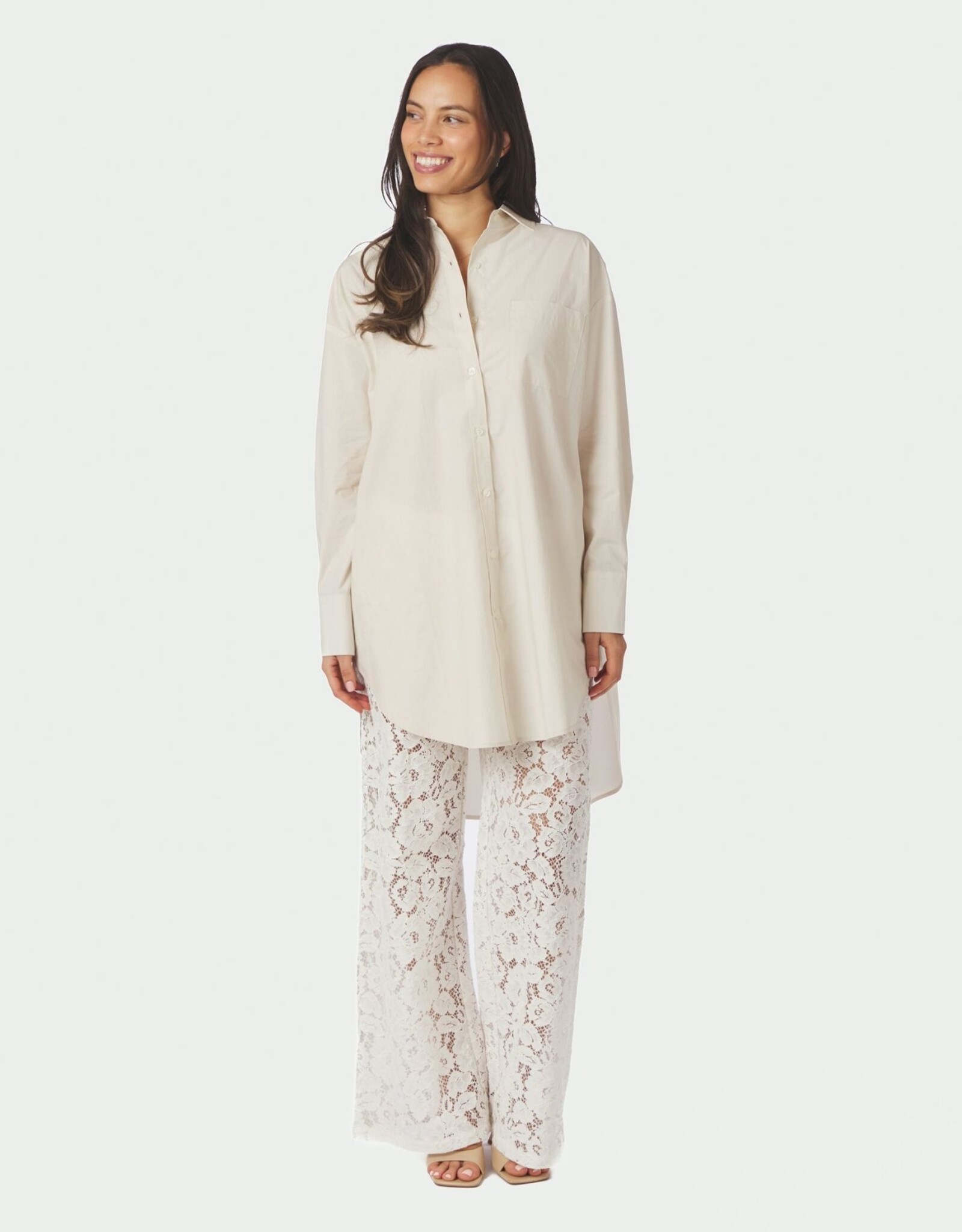 Hemd Poplin 'Halina' - Ivory - Neo Noir