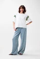 Catwalk Junkie T-Shirt Loose Fit 'Sleeve Detail' - Off White - Catwalk Junkie