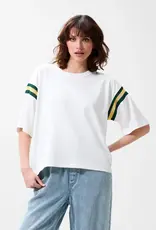 Catwalk Junkie T-Shirt Loose Fit 'Sleeve Detail' - Off White - Catwalk Junkie