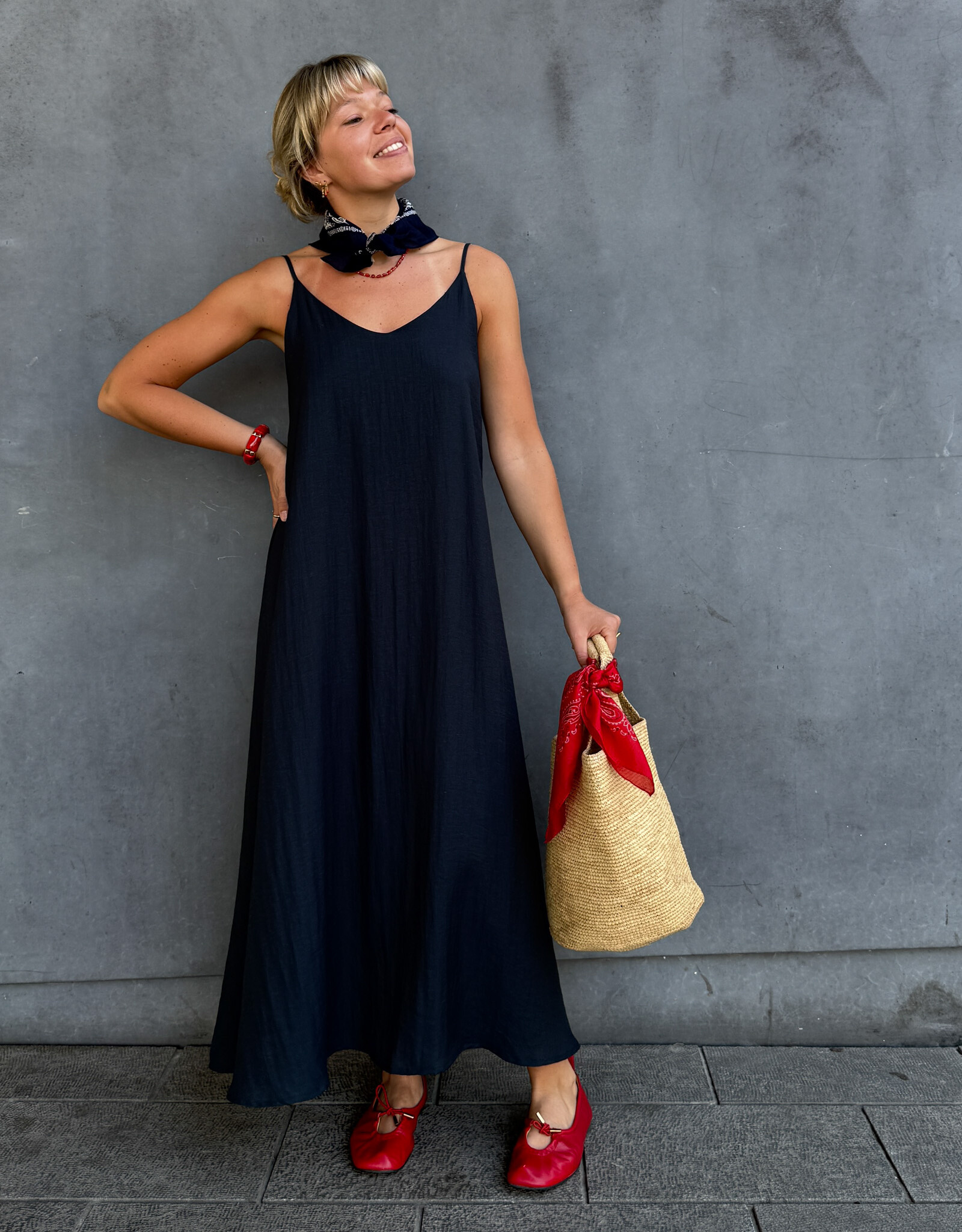 Jurk 'Brooke' - Navy - Artlove