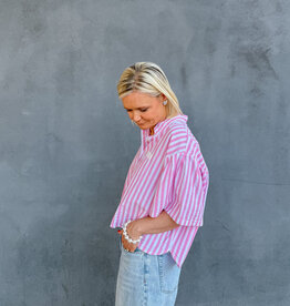 American Vintage Blouse 'Vextown' - Rayures Rose - Vex06A -  American Vintage