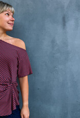 Damson Madder T-Shirt 'Reece' - Red Stripe - Damson Madder