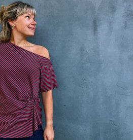 Damson Madder T-Shirt 'Reece' - Red Stripe - Damson Madder