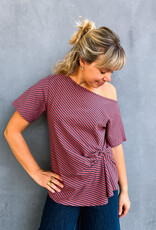 Damson Madder T-Shirt 'Reece' - Red Stripe - Damson Madder