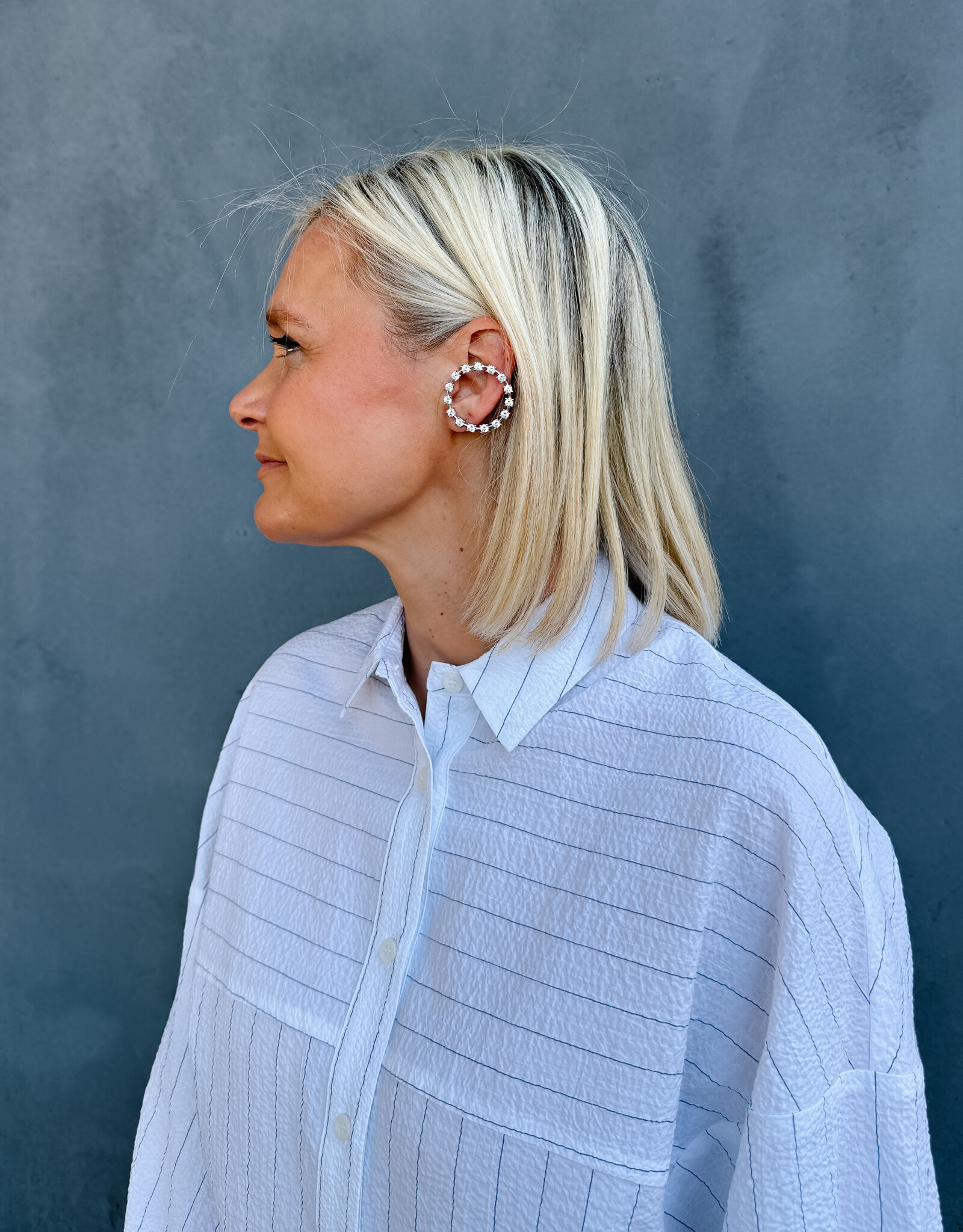 Bô-Dôme Blouse 'Sheryl' - Ecru Stripes  - Bô-Dôme