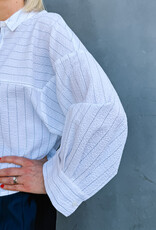 Bô-Dôme Blouse 'Sheryl' - Ecru Stripes  - Bô-Dôme