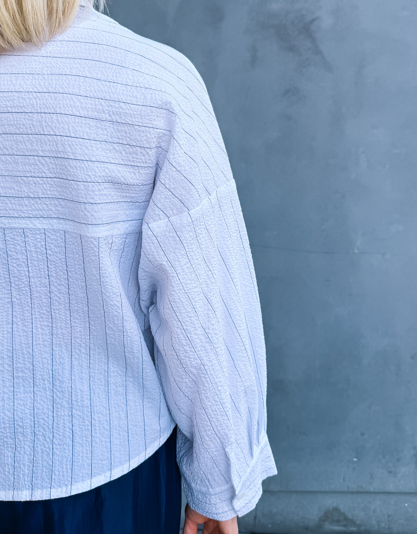 Bô-Dôme Blouse 'Sheryl' - Ecru Stripes  - Bô-Dôme