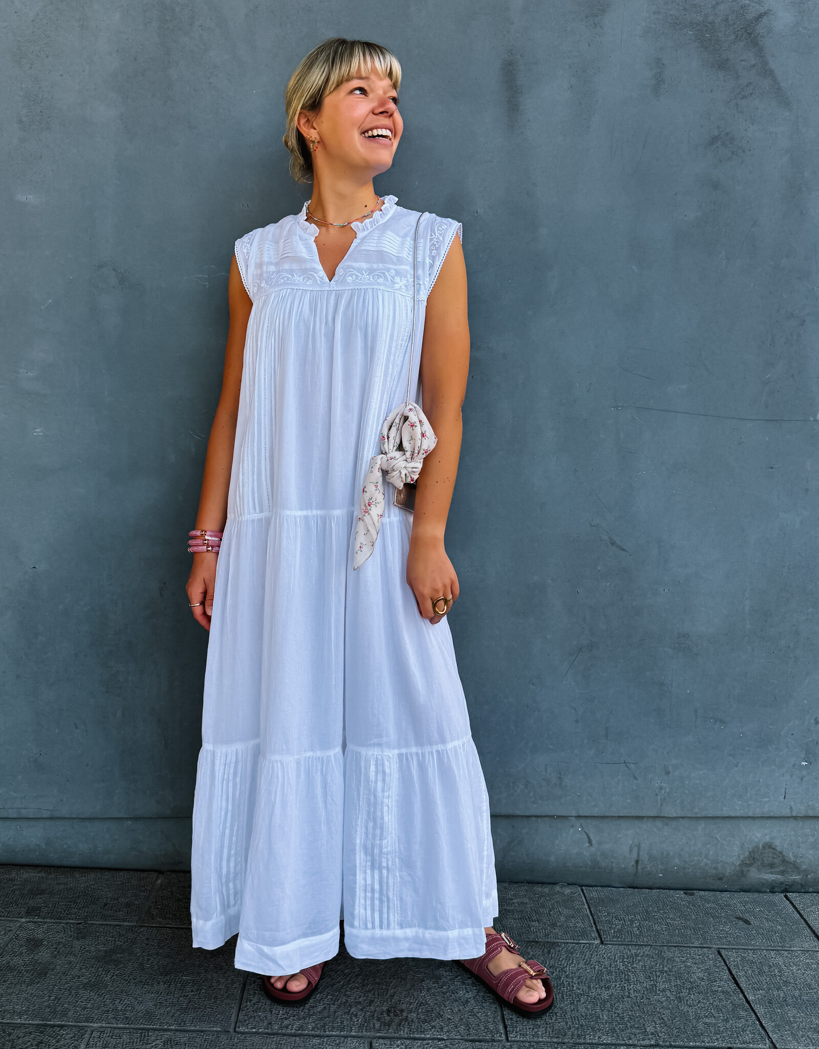 Jurk Voile 'Veana' - White - Neo Noir