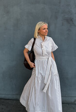 Jurk Wild Stripe 'Nellie' - Ivory - Neo Noir