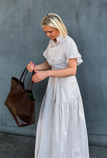 Jurk Wild Stripe 'Nellie' - Ivory - Neo Noir
