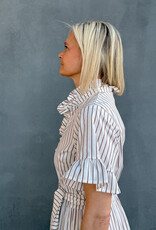 Jurk Wild Stripe 'Nellie' - Ivory - Neo Noir