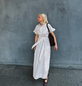 Jurk Wild Stripe 'Nellie' - Ivory - Neo Noir