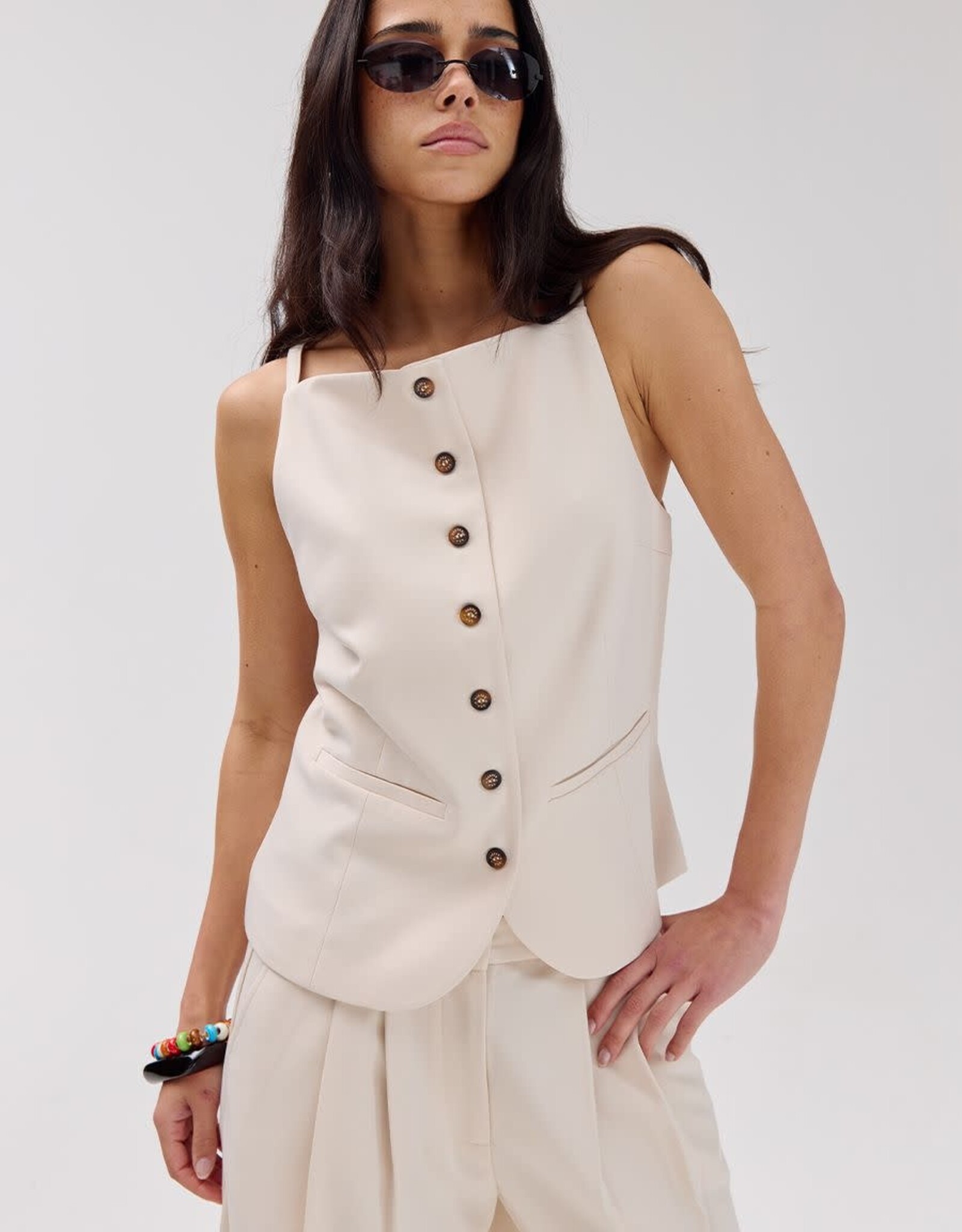 Harper&Yve Top/Waistcoat 'Rey' - Ecru - Harper&Yve
