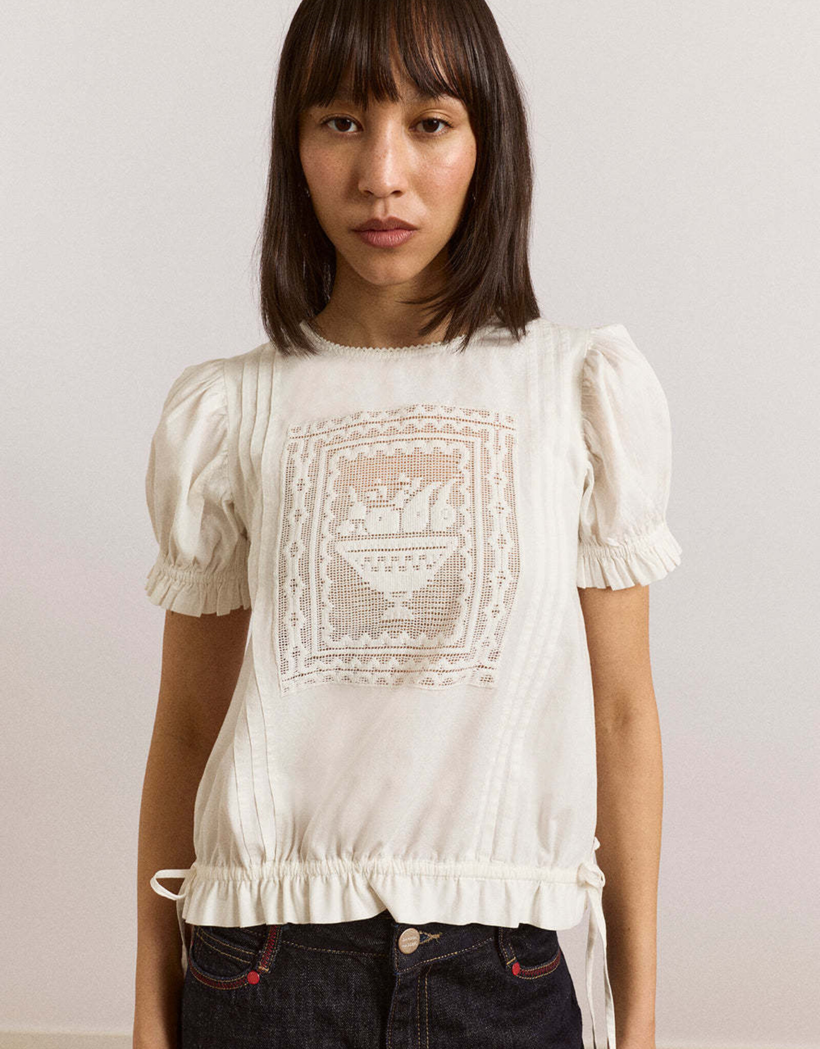 Damson Madder Blouse Lace 'Mabel' - White - Damson Madder