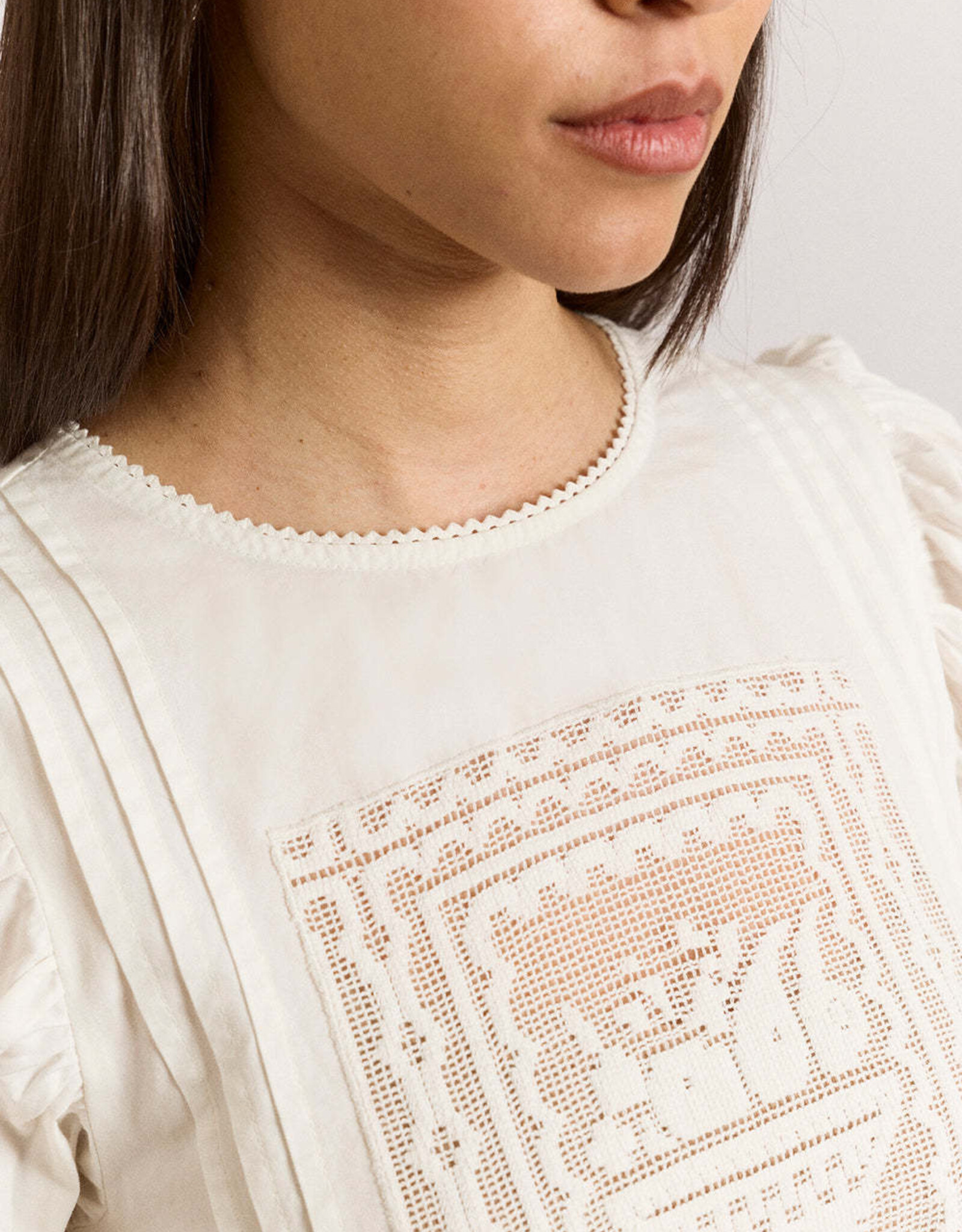 Damson Madder Blouse Lace 'Mabel' - White - Damson Madder