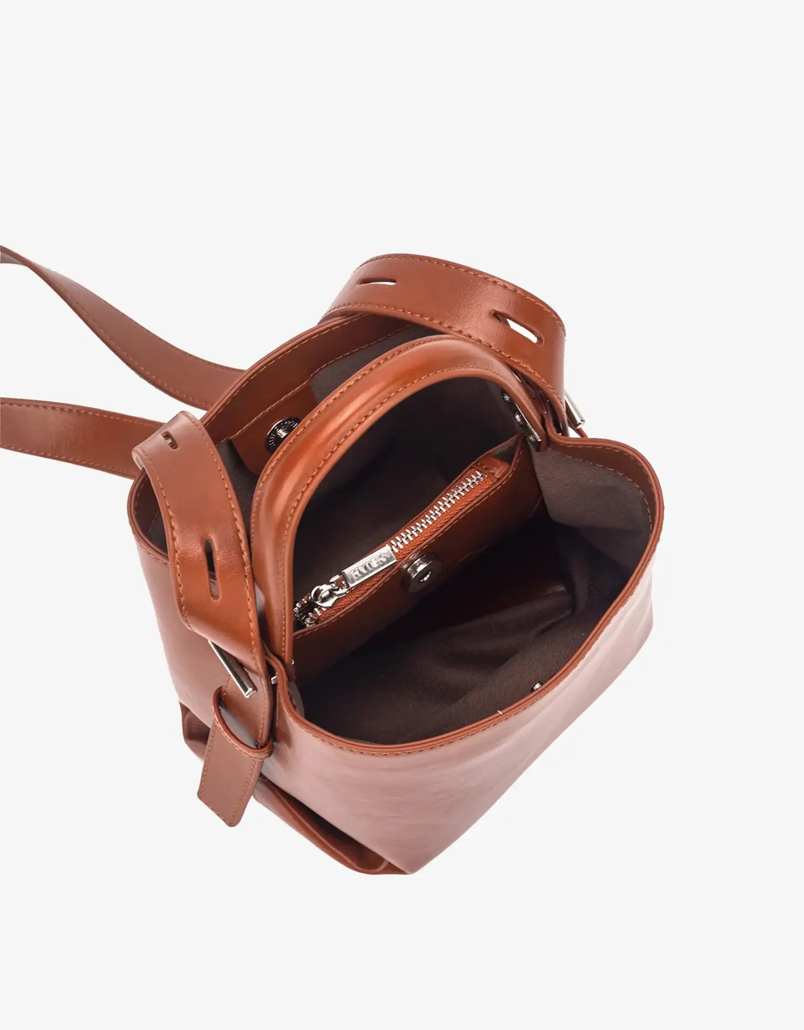 HVISK Handtas  'Molly Glossy Structure' - Brown Amber - Hvisk