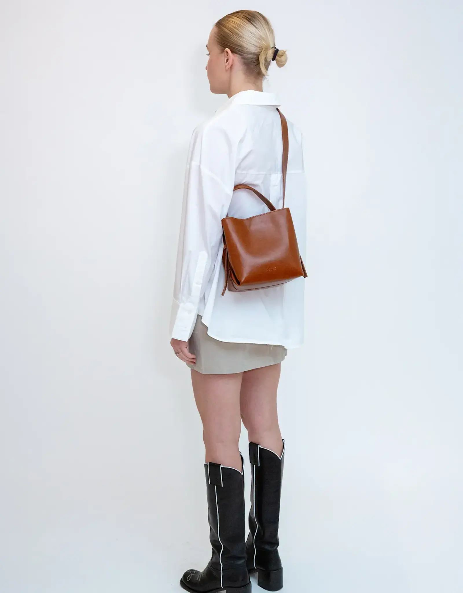 HVISK Handtas  'Molly Glossy Structure' - Brown Amber - Hvisk