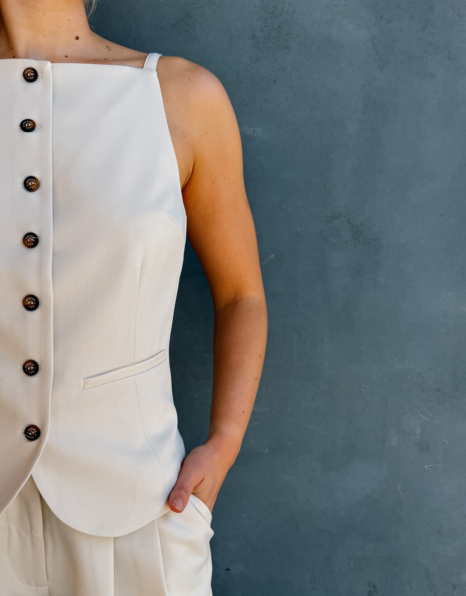 Harper&Yve Top/Waistcoat 'Rey' - Ecru - Harper&Yve