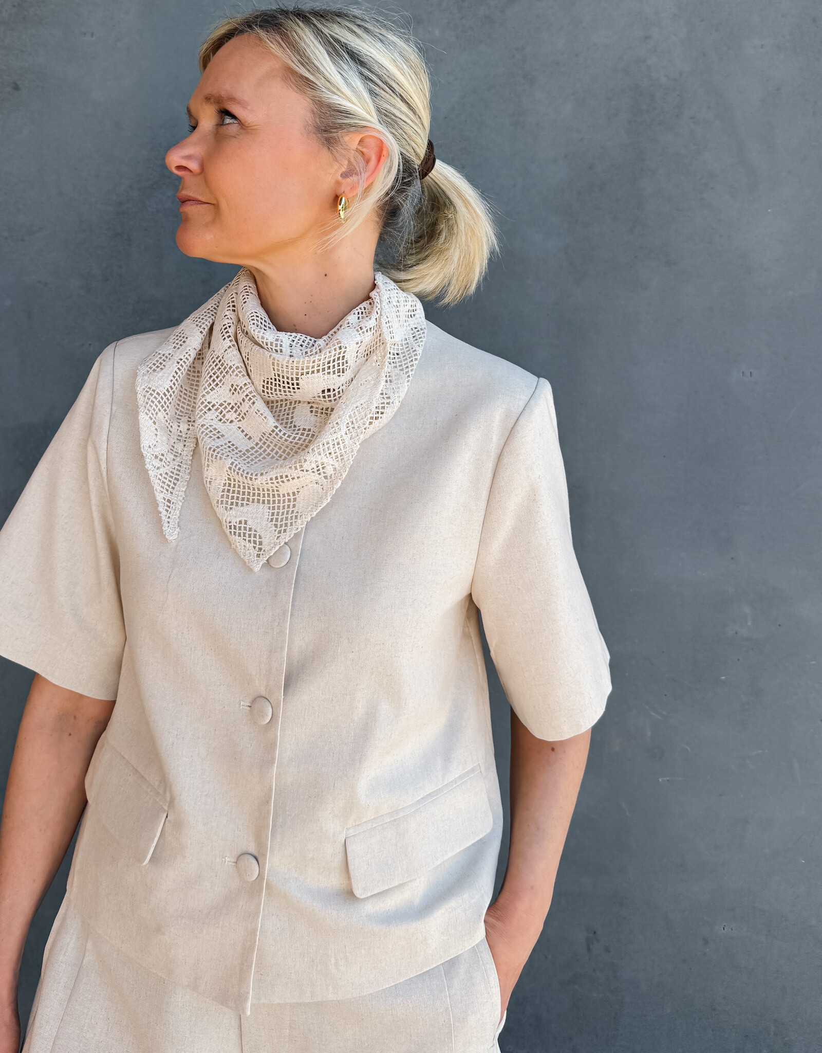 Blouse Linen 'Rory' - Creme - Neo Noir