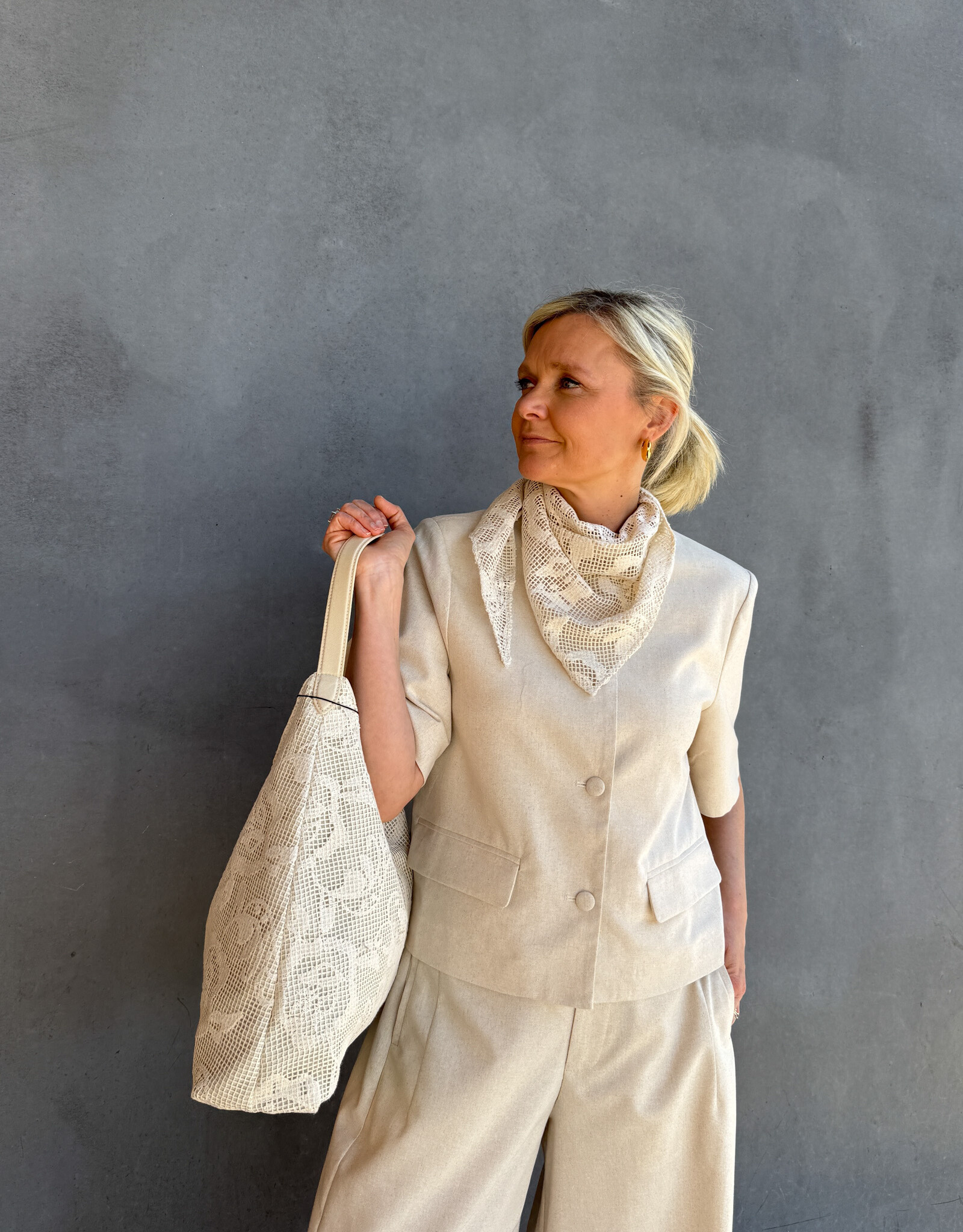 Blouse Linen 'Rory' - Creme - Neo Noir