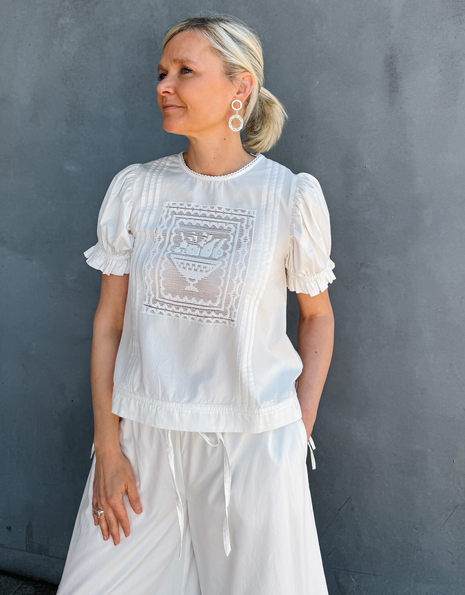 Damson Madder Blouse Lace 'Mabel' - White - Damson Madder