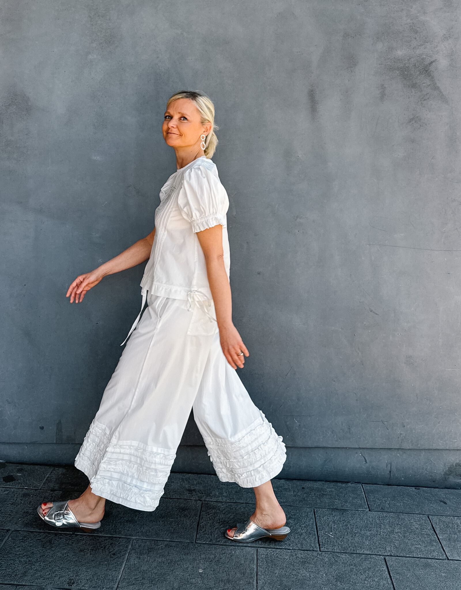 Damson Madder Broek 'Florentina' - White - Damson Madder