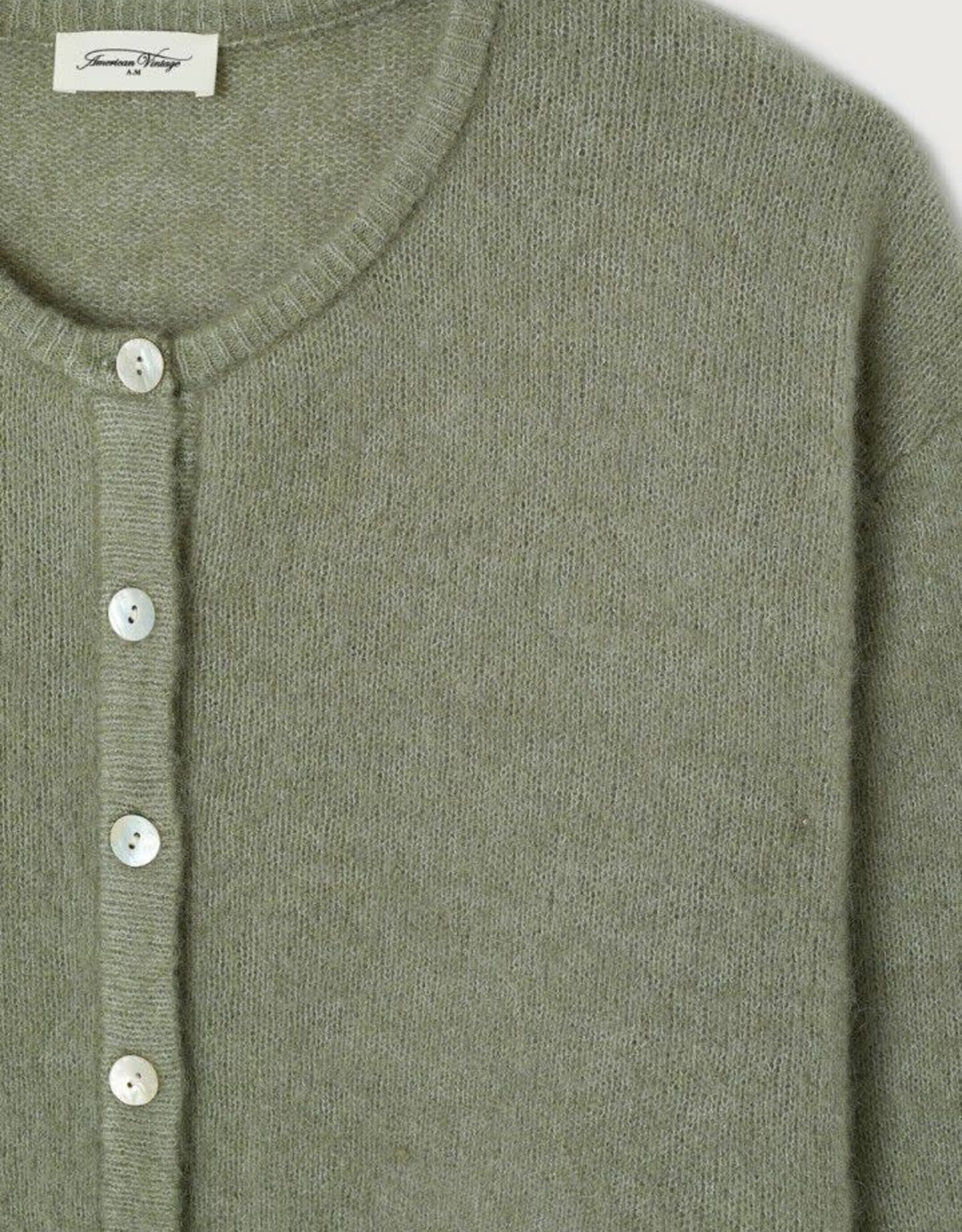 American Vintage Cardigan 'Vitow' - Kaki MultiChine - Vito19E  - American Vintage