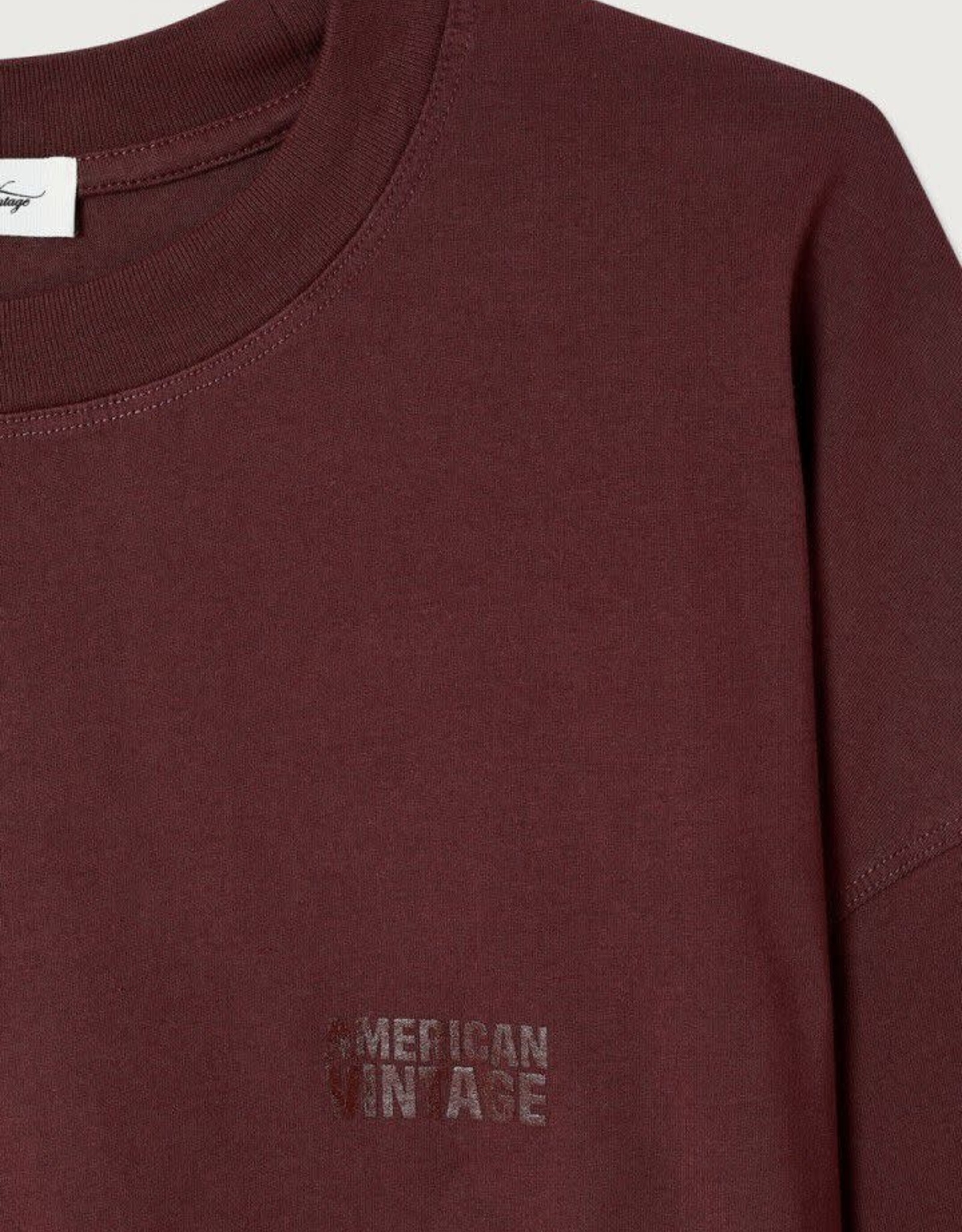 American Vintage T-Shirt Long Sleeve 'Gixy' - Pourpre - Gix02C -  American Vintage