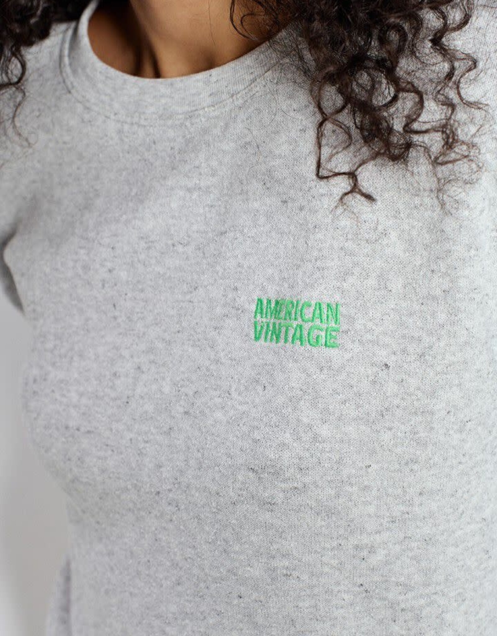 American Vintage Sweater 'Evona' - Gris Clair Chine - Evo03A - American Vintage