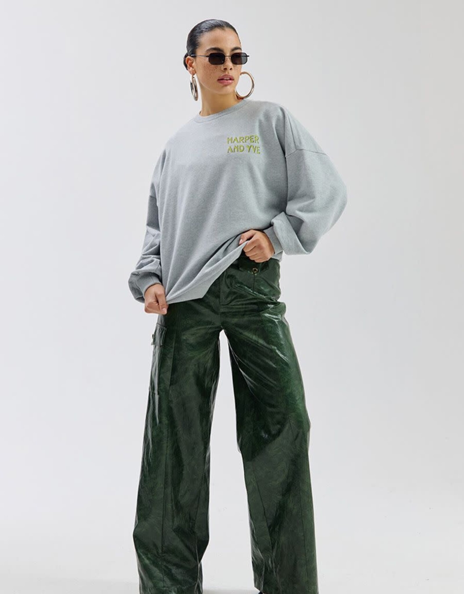 Harper&Yve Sweater 'Clubavocado' - Grey Melee - Harper&Yve