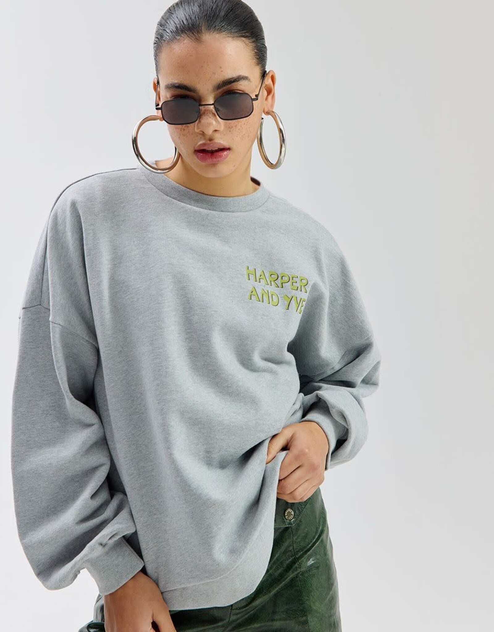 Harper&Yve Sweater 'Clubavocado' - Grey Melee - Harper&Yve