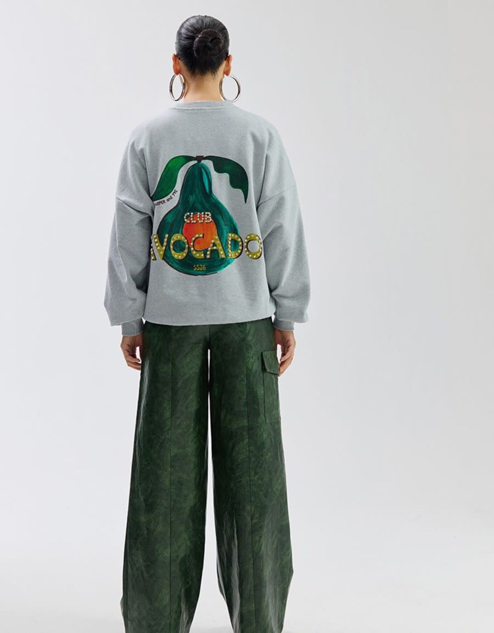 Harper&Yve Sweater 'Clubavocado' - Grey Melee - Harper&Yve