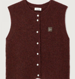 American Vintage Cardigan Zonder Mouw 'East' - Acerola Chine - East19M - American Vintage