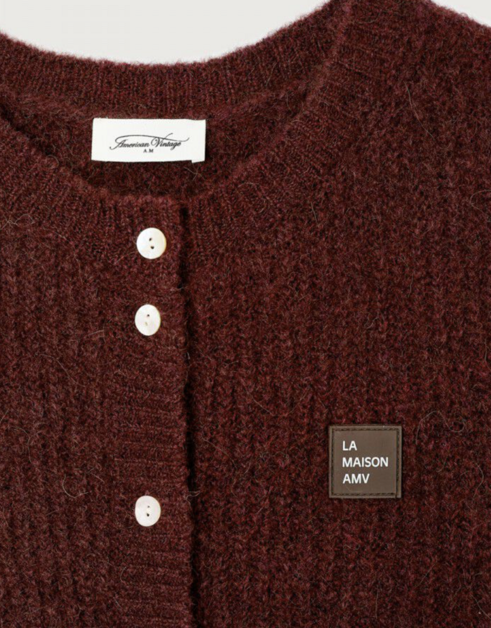 American Vintage Cardigan Zonder Mouw 'East' - Acerola Chine - East19M - American Vintage