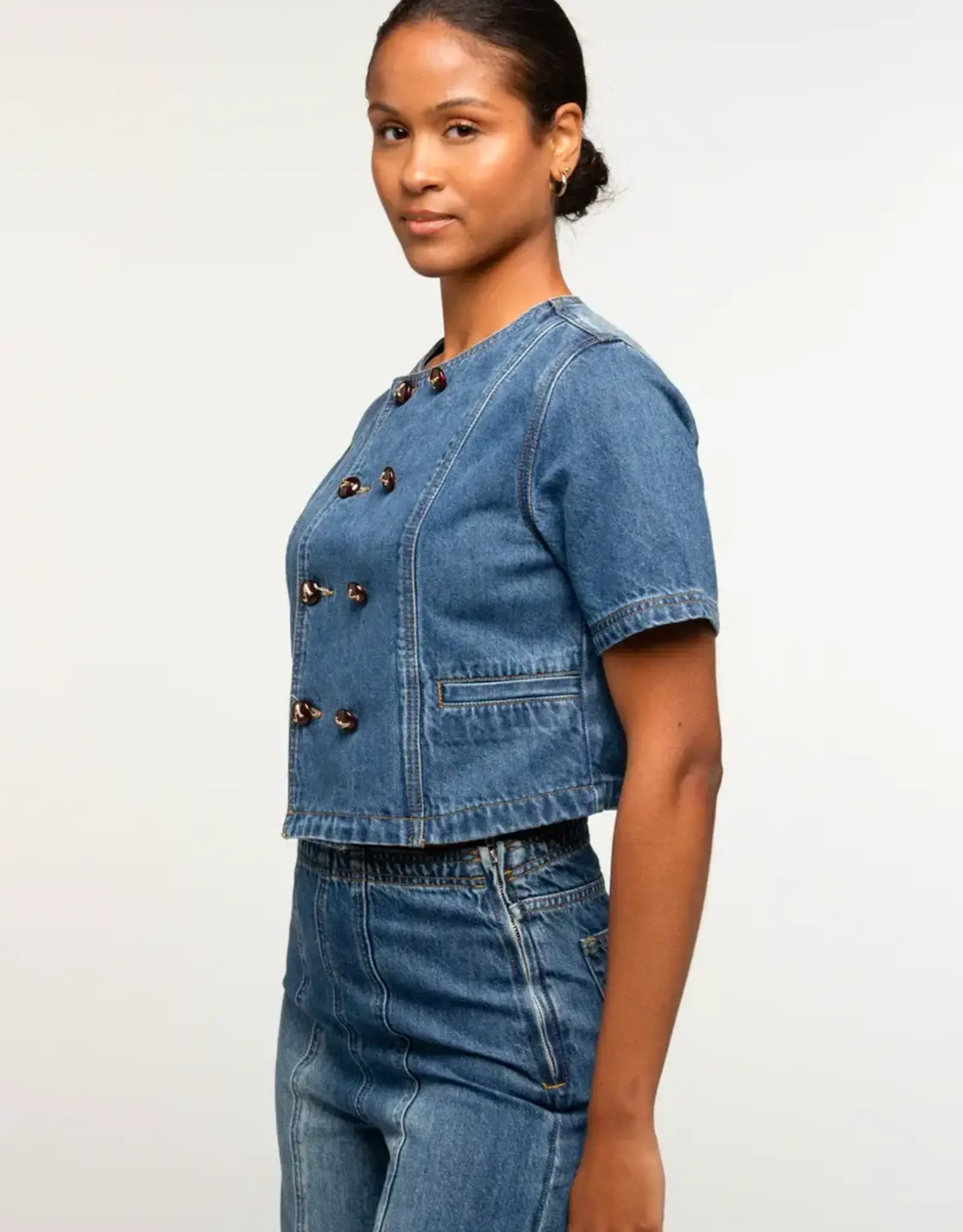 The Golden House Ad Blouse 'Milo' - Denim - Adoré