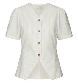 Blouse/Waistcoat 'Jules' - Taupe Stripe - Neo Noir