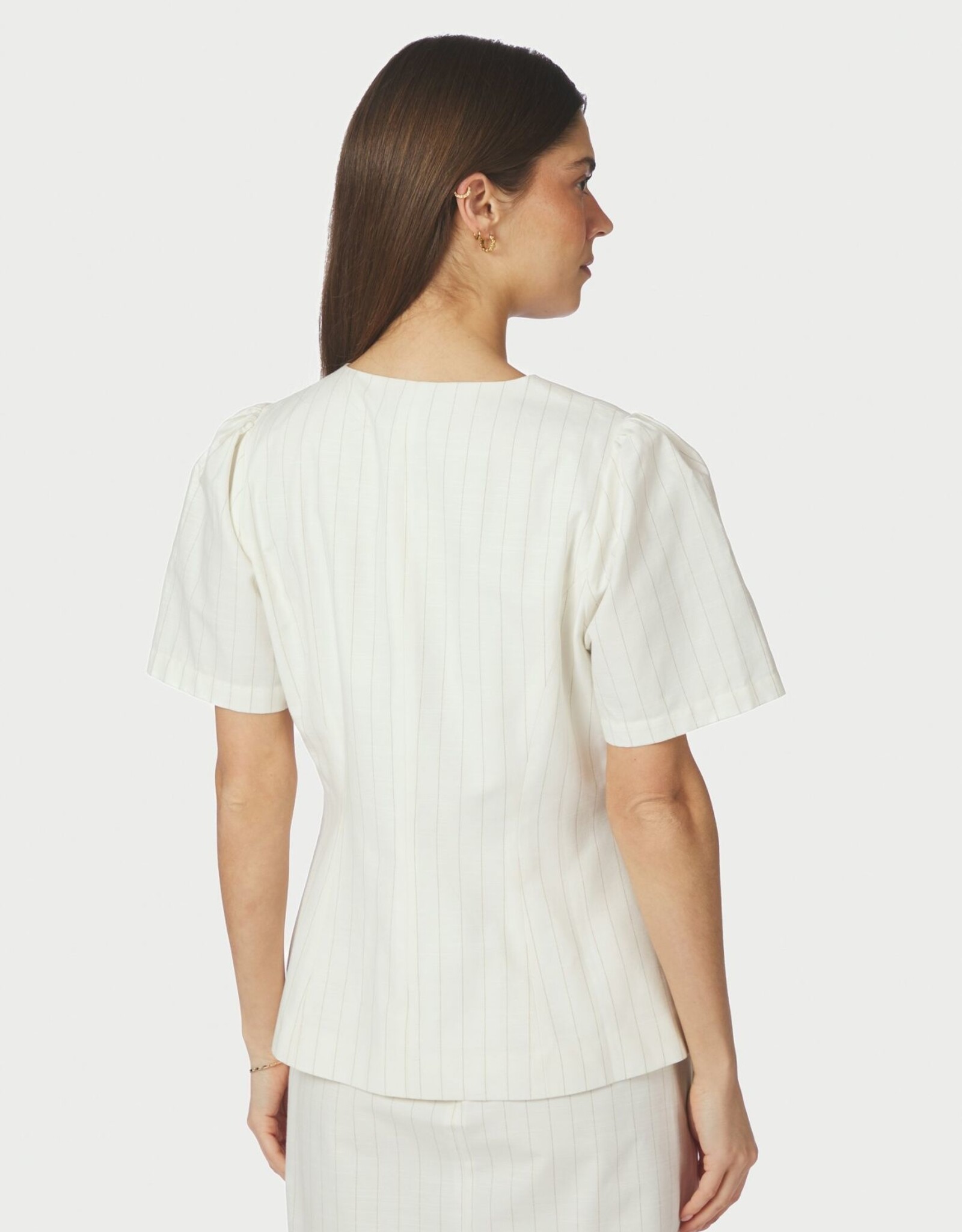 Blouse/Waistcoat 'Jules' - Taupe Stripe - Neo Noir