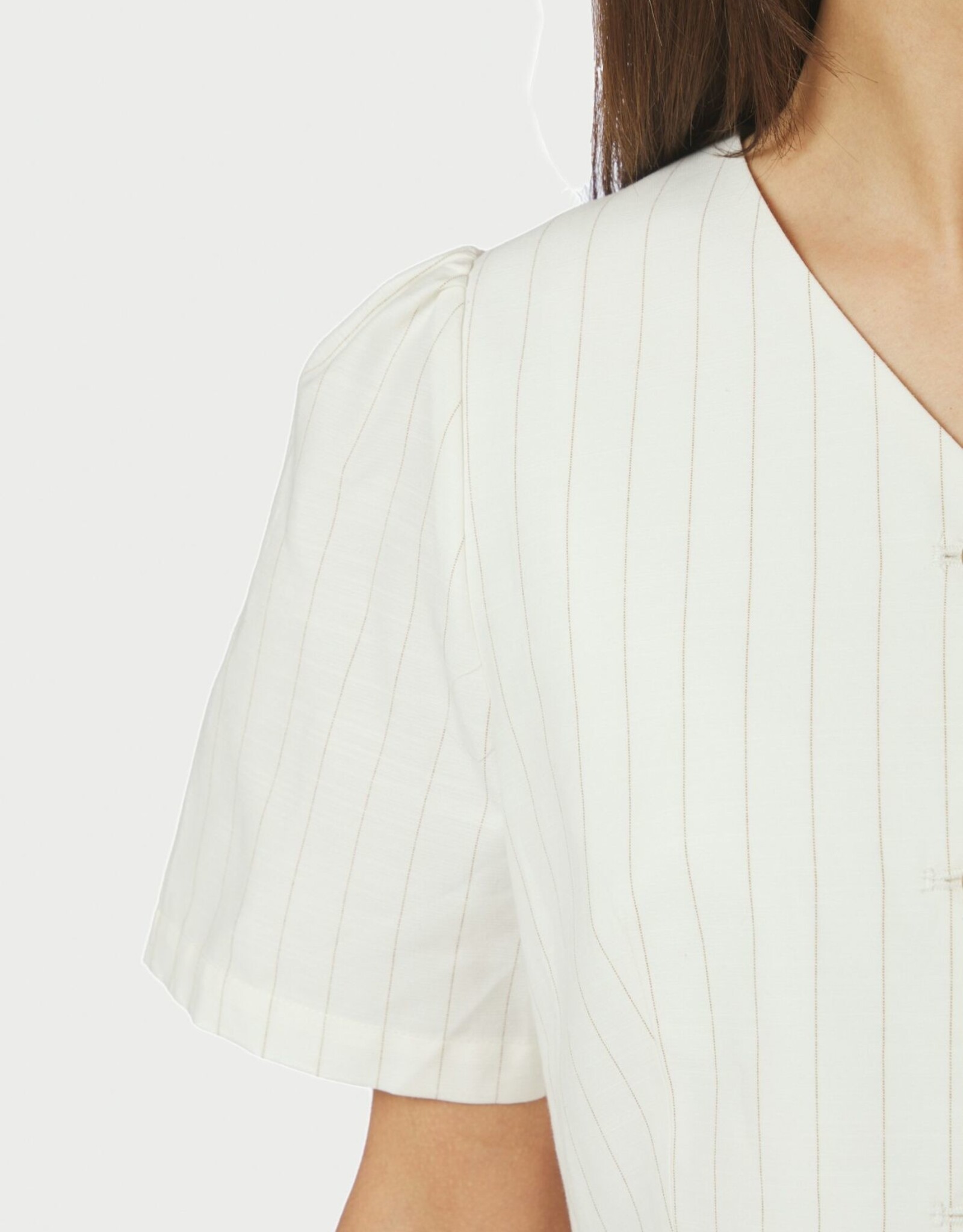 Blouse/Waistcoat 'Jules' - Taupe Stripe - Neo Noir