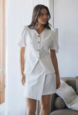 Blouse/Waistcoat 'Jules' - Taupe Stripe - Neo Noir