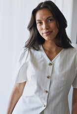 Blouse/Waistcoat 'Jules' - Taupe Stripe - Neo Noir
