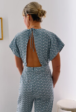 Laure+Max Jumpsuit 'Osyana' - Vichy Broderie Bleu - Laure+Max