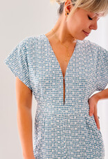 Laure+Max Jumpsuit 'Osyana' - Vichy Broderie Bleu - Laure+Max