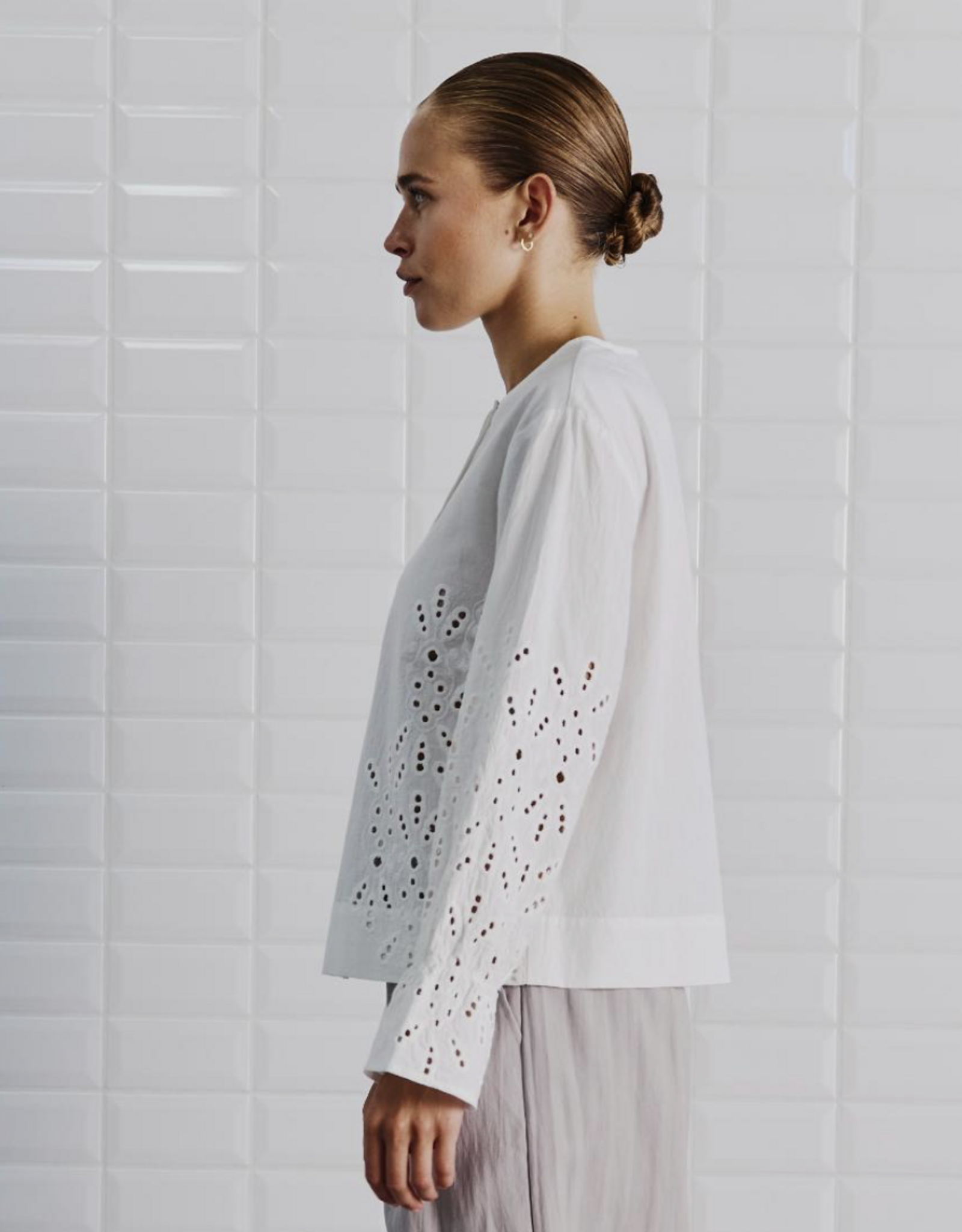 Withblack Blouse Long Sleeve 'Marit' - White - Withblack
