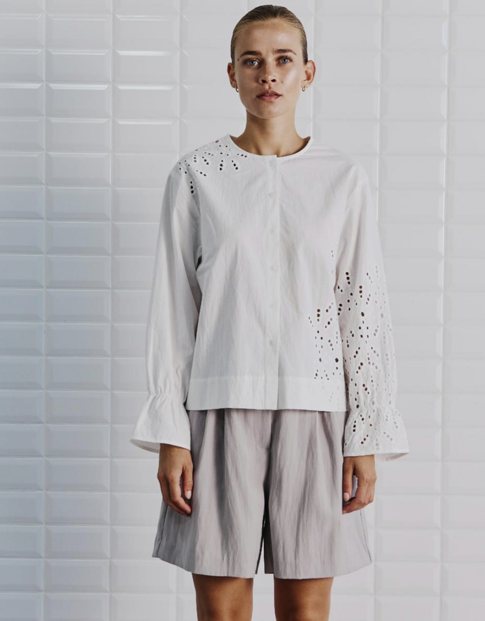 Withblack Blouse Long Sleeve 'Marit' - White - Withblack