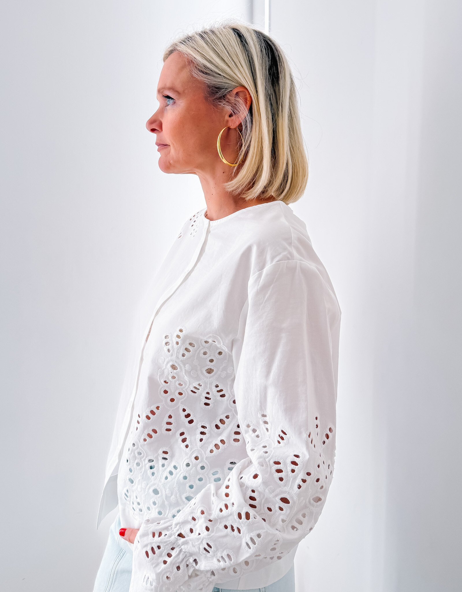 Withblack Blouse Long Sleeve 'Marit' - White - Withblack