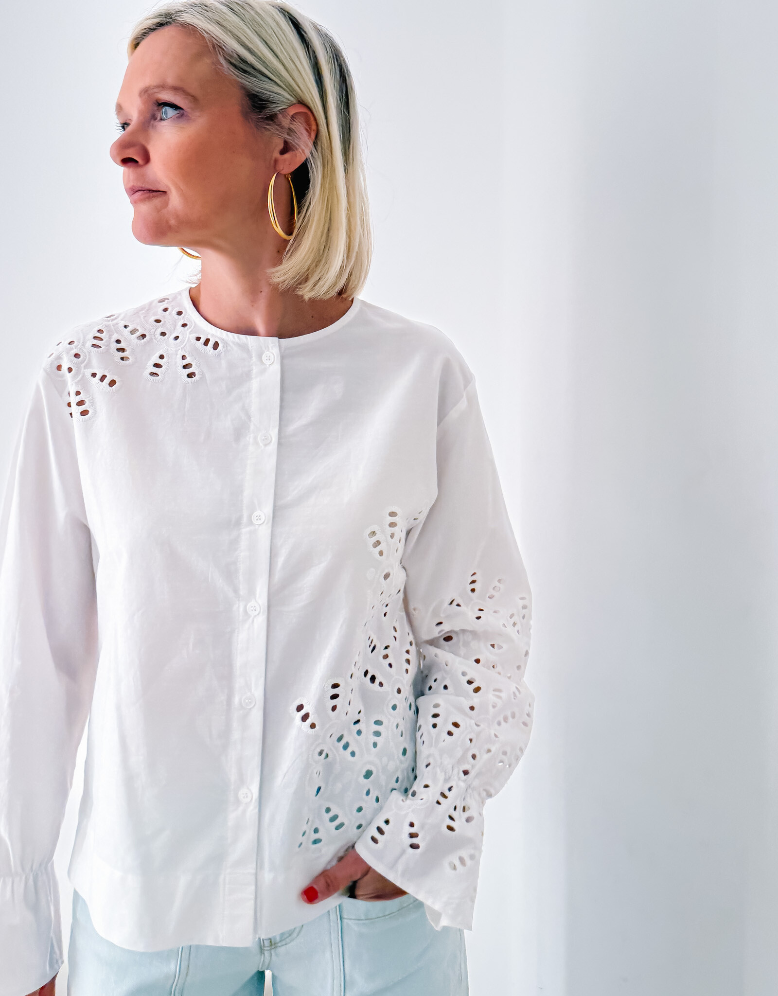 Withblack Blouse Long Sleeve 'Marit' - White - Withblack
